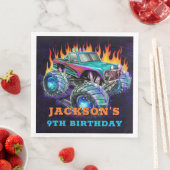 Monster Truck Kundgebung Geburtstagsparty Napkins Serviette (Beispiel)