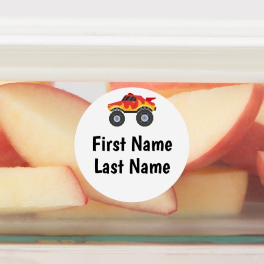Monster Truck Label for Kids' Items Etiketten (Befestigt)