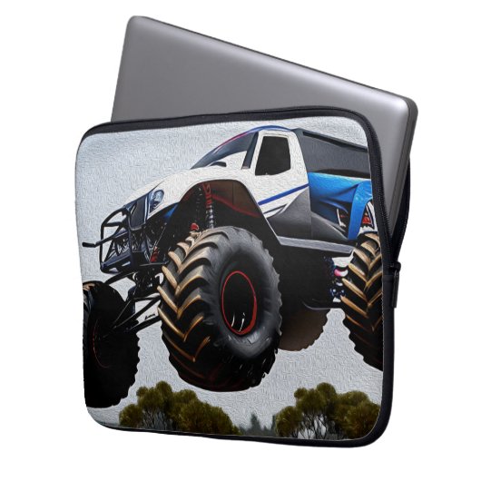 Monster Truck Launch, Laptop Sleeve (Vorderseite Links)