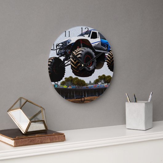Monster Truck Launch, Wall Clock Große Wanduhr (Büro)