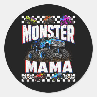 Monster Truck Mama Family Matching Monster Trucks Runder Aufkleber