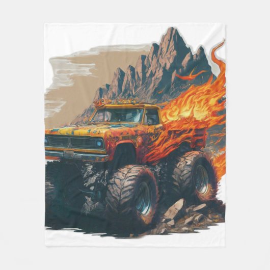 Monster Truck Mania Fleece Blanket (Vorderseite)