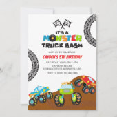 Monster Truck Monsters Geburtstag Einladung (Vorderseite)