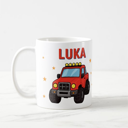 Monster Truck Name Alter Geburtstag Kaffeetasse (Links)