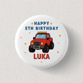 Monster-Truck-Name Alter Geburtstagsparty Button (Vorderseite)
