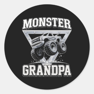 Monster Truck Opa Vatertag Monster Truck Ar Runder Aufkleber