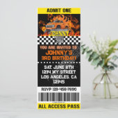 Monster Truck Orange Flames Invite Einladung (Stehend Vorderseite)