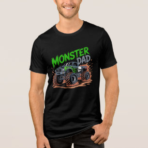 Monster Truck Papa Design, Familie passende Hemden Tri-Blend Shirt