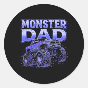 Monster Truck Papa Familienpassende Monster Trucks Runder Aufkleber