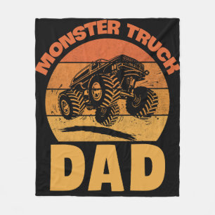 Monster Truck Papa Retro Vintage Monster Truck Fleecedecke