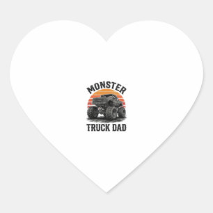 Monster Truck Papa Vintage Off Road Grafik_1 Herz-Aufkleber