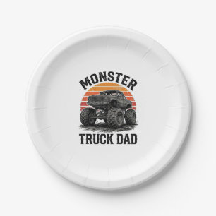 Monster Truck Papa Vintage Off Road Grafik_1 Pappteller
