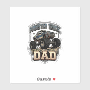 Monster Truck Papa Vintage Vector-Shirt-Design_1 Aufkleber