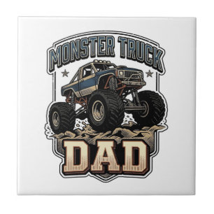 Monster Truck Papa Vintage Vector T-Shirt Design_1 Fliese