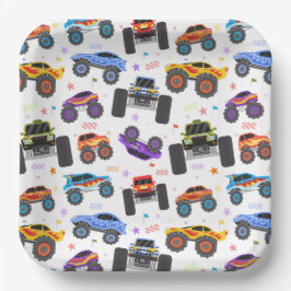 Monster-Truck-Papierteller, Truck-Geburtstagsfeier Pappteller