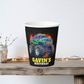 Monster Truck Personalisiert Geburtstagsparty Pappbecher