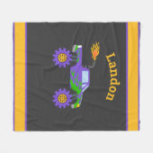 Monster Truck Personalisiert Name Kinder Fleece Bl (Vorderseite (Horizontal))