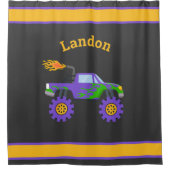 Monster Truck Personalisiert Name Kinder Spaß Duschvorhang (Vorderseite)