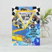 Monster Truck Pool Party Bash Einladung (Stehend Vorderseite)