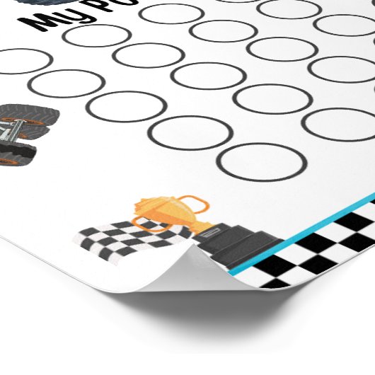 Monster Truck Potty Chart Poster (Ecke)