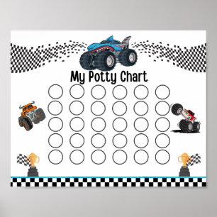 Monster Truck Potty Chart Poster