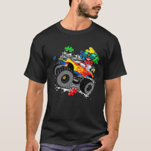Monster Truck & Puzzle Autismus-Bewusstseins-Tag A T-Shirt