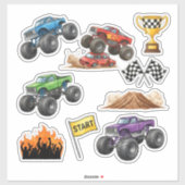 Monster Truck Race Rally Custom Vinyl Sticker (Blatt)