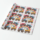 Monster Truck Rainbow Boy Birthday Bash Geschenkpapier (Ungerollt)