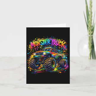 Monster truck retro colorful graffiti toddlers karte