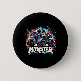 Monster Truck Retro farbenfrohe Graffiti Kleinkind Button
