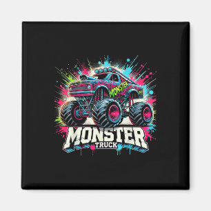 Monster Truck Retro farbenfrohe Graffiti Kleinkind Magnet