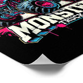 Monster Truck Retro farbenfrohe Graffiti Kleinkind Poster (Ecke)