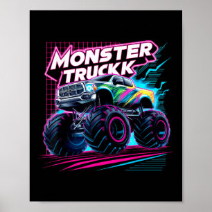 Monster Truck Retro farbenfrohe Kleinkinder Jungs Poster