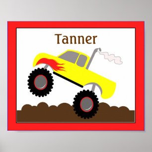 Monster Truck (rot) Kunsthandwerkskunst nach Kunde Poster