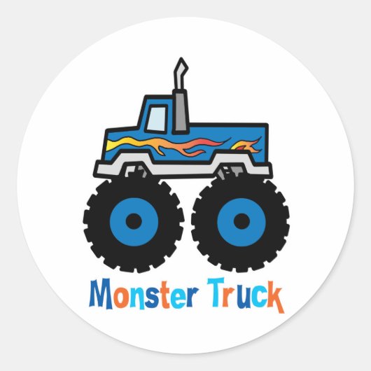 Monster Truck Runder Aufkleber (Vorderseite)