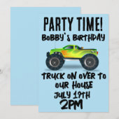 MONSTER TRUCK SCRIPT KINDERGEBURTSTAG EINLADUNGEN (Vorne/Hinten)