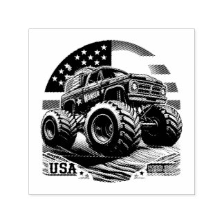 MONSTER TRUCK SELBSTINKENDE BRIEFMARKE PERMASTEMPEL