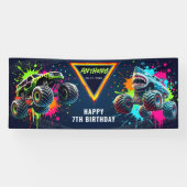 Monster Truck Shark Birthday Banner (Horizontal)
