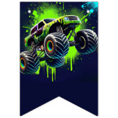 Monster Truck Shark Birthday Wimpelkette (Erste Fahne)