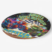 Monster Truck Showdown Extreme Racing Geburtstag Pappteller (Schrägansicht)