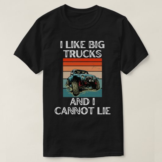 Monster Truck Slogan Ich mag große LKW T-Shirt (Design vorne)