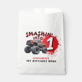 Monster Truck Smash 1. Geburtstag Party Geschenktütchen (Vorderseite)