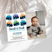 Monster Truck Smash and Crash Birthday Foto Einladung