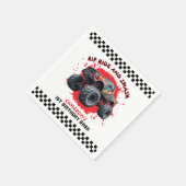 Monster Truck Smash Checkered Flag 1. Geburtstag Serviette (Ecke)