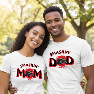 Monster Truck Smash Matching Mama Eltern Geburtsta T-Shirt