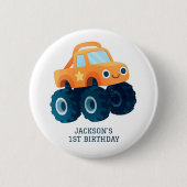 Monster Truck Smash und Crash Geburtstag Button (Vorderseite)