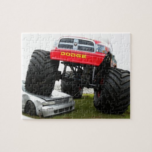 Monster Truck Smashing Car Puzzle (Horizontal)