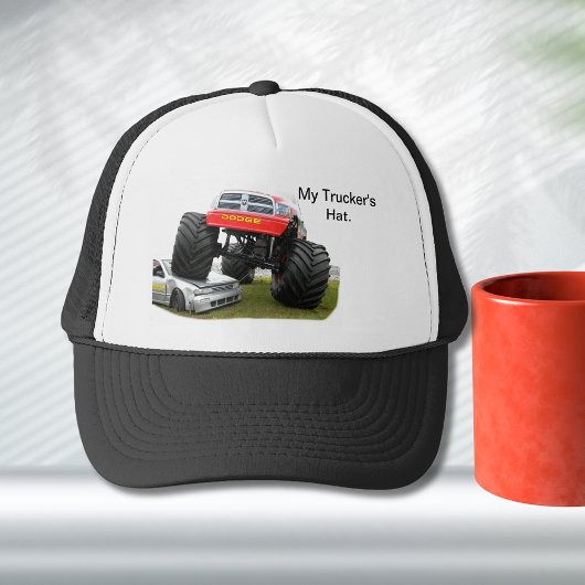 Monster Truck Smashing Car Truckerkappe
