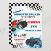 Monster Truck Splash Birthday Bash Party Einladung (Vorne/Hinten)