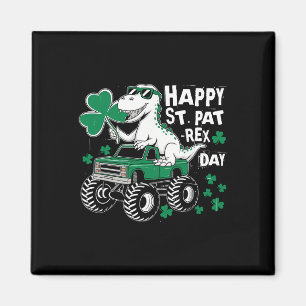 Monster Truck St. Patrick's Day Dinosaur Glücklich Magnet